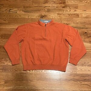 Mens Orange Peter Millar Quarter Zip L